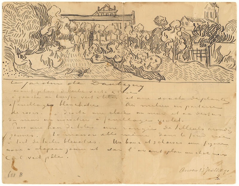 Vincent Van Gogh Sheet Of A Letter From Vincent Van Gogh To Theo Van Gogh With Sketch Of